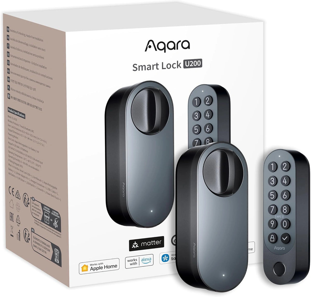 Aqara, Smart-home-apparaat, met app-bediening, Zwart