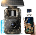 MAXDONE, Digitale camera, IP66, 64MP, 6000mAh, 64 GB, Wi-Fi, met zonne-opladen, met app-bediening