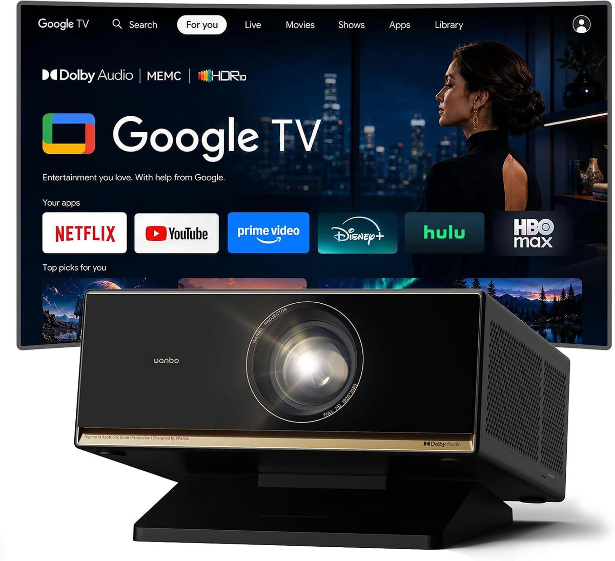 WANBO X7 Pro Max, Televisie, 20W, Bluetooth, Wi-Fi, met app-bediening
