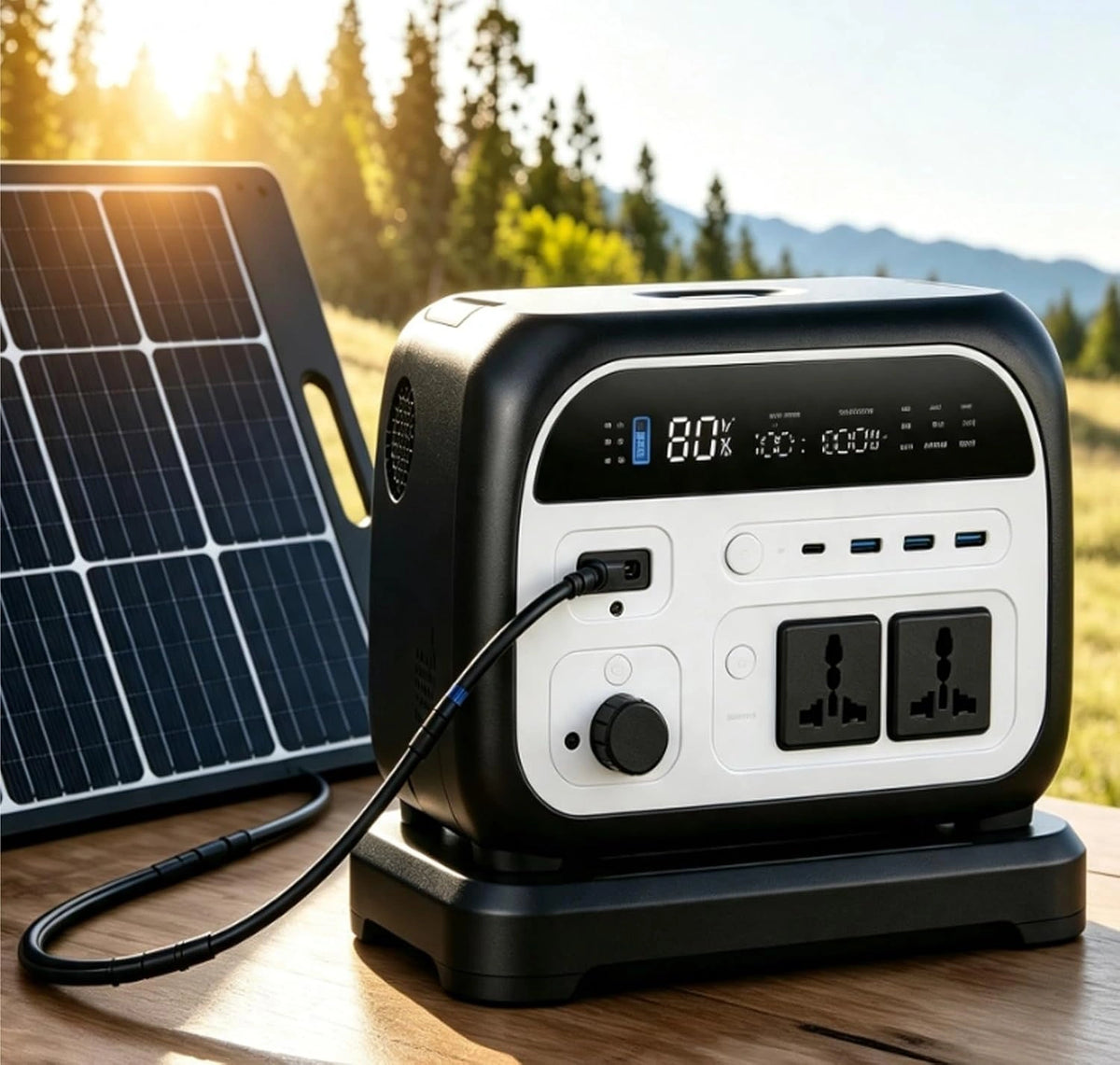 HONGQICAI 500W, Draagbaar powerstation, 500W, 345.1Wh, draagbaar, met zonne-opladen