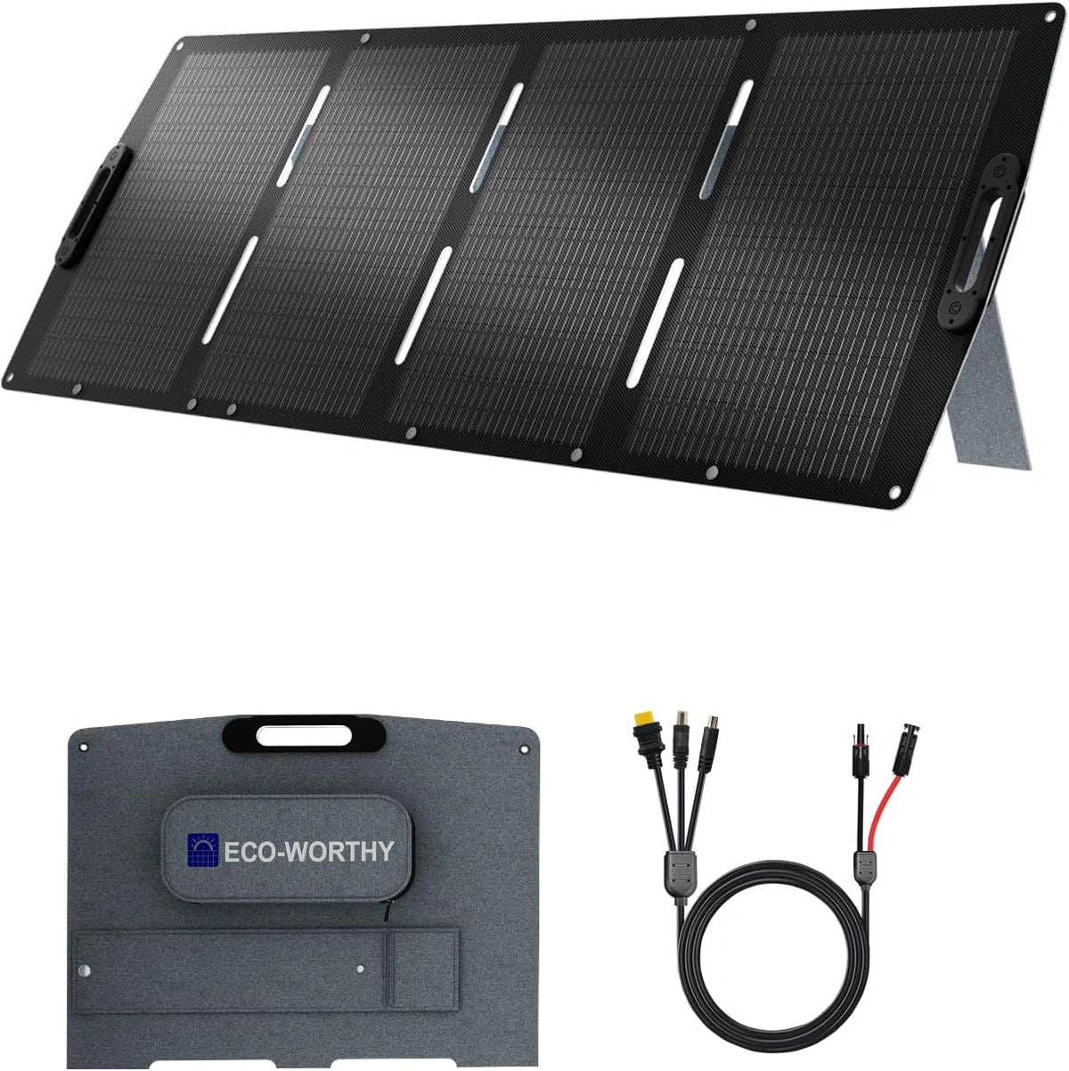 ECO-WORTHY 200, Zonnepaneel, 200 W, opvouwbaar, met zonne-opladen, voor buitengebruik