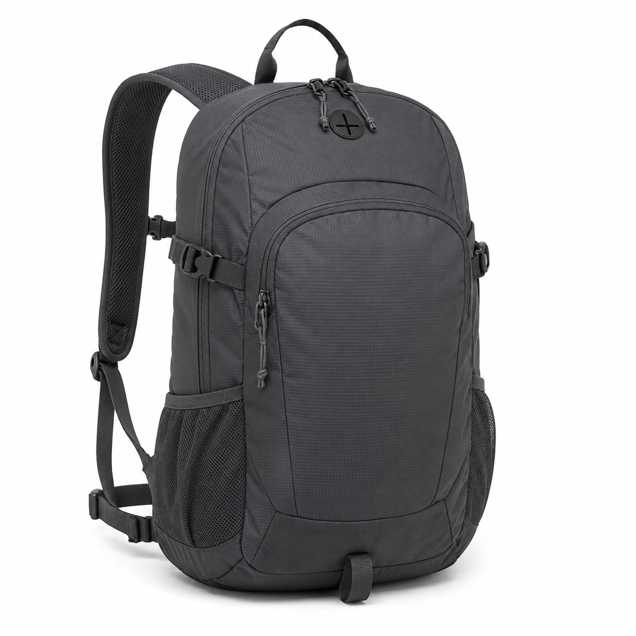 Kompakter Tagesrucksack Anthrazit 22 L mit Frontfach und Trinksystemöffnung