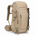 Ergonomischer Wanderrucksack Sandbeige 25 L mit Hüftgurt und Stockhalterung