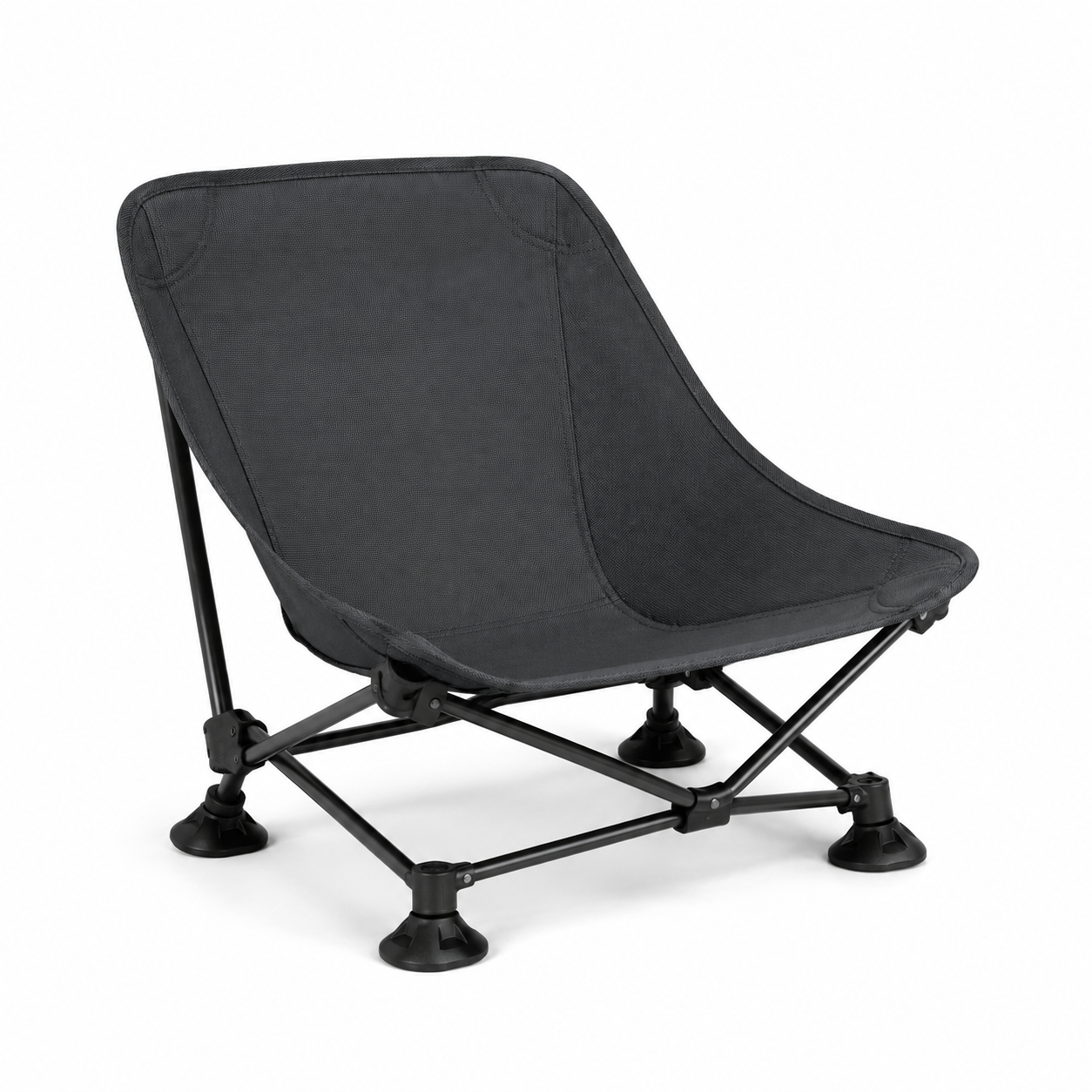 Kompakter Campingstuhl Anthrazit mit niedriger Sitzhöhe 58x52x64 cm