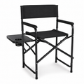 Camping-Regiestuhl Schwarz mit Klapptisch und Becherhalter 88x58x92 cm